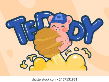 osito de miel, logo de Vector de peluche