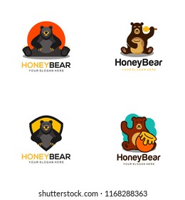 Honey Bear Vector Logo Bundle