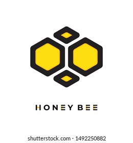 honey bee abstract logo design vector