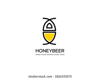 Honey bee abstract logo design. vector abstract logo design