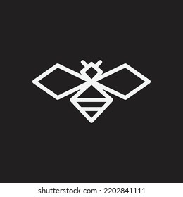 honey bee abstract logo outline style design