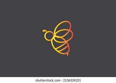 Honey bee animal logo Premium design template