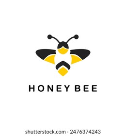 Honey bee animal logo. Honey bee vector illustration.	

