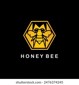 Honey bee animal logo. Honey bee vector illustration.	
