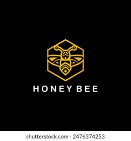 Honey bee animal logo. Honey bee vector illustration.	
