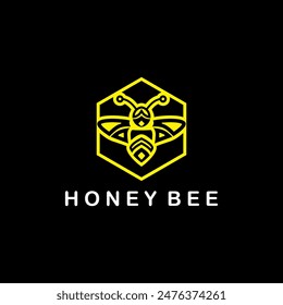 Honey bee animal logo. Honey bee vector illustration.	

