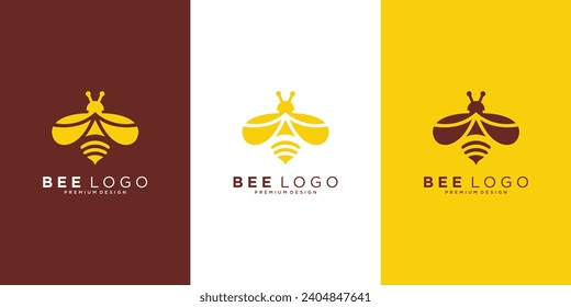 honey Bee animals logo design vector