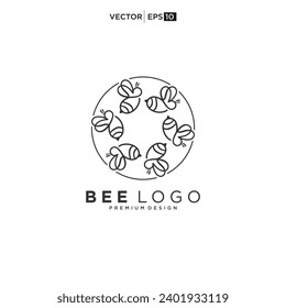 honey Bee animals logo icon vector illustration