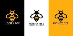 Image Vectorielle Logo D'animaux D'abeilles Miel