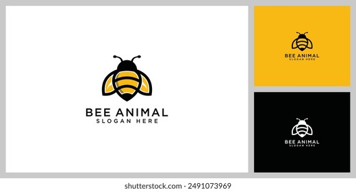 Vector de logotipo de abejas de miel