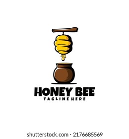 honey bee with barrel illustration