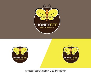 Honey Bee Bees  Beauty Logo - Creative Honey Bee Logo Template