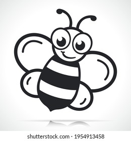 honey bee black vector cartoon
