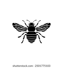 honey bee black and white vector illustration for honey products, packaging, design. 