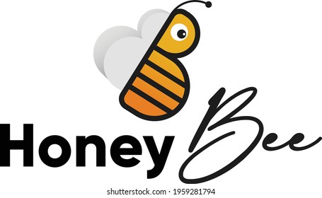 Honey bee  honey branding logo