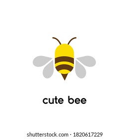 honey bee bug cute character logo icon design vector illustration template