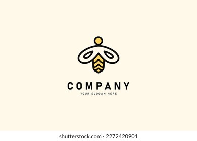 Honey Bee Bumblebee logo design icon vector