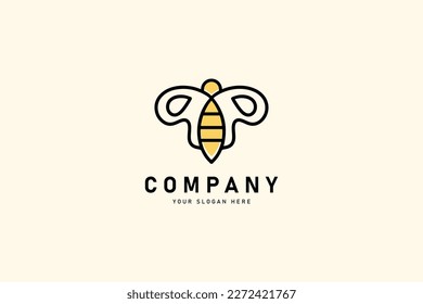 Honey Bee Bumblebee logo design icon vector