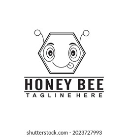 honey bee business logo vector illustration