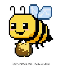 Honey Bee Carrying Pot of Honey