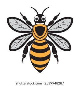 Vector del cartón de la abeja de la miel. logotipo de la abeja, icono de la abeja, Vector del cartón de la abeja