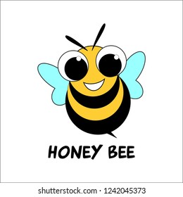 Honey Bee Cartoon Character Vector Illustration Stock Vector (royalty 