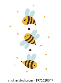 Honey Bee Cartoon Kids Isolated Clip Art Bundle