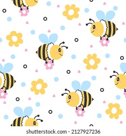 Patrón de dibujos animados de abejas melíferas