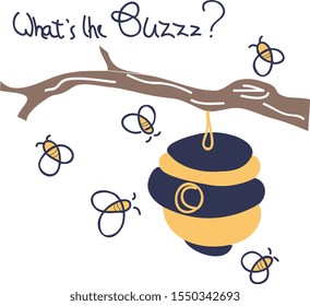 Honey bee cartoon vector print graphic artwork for kids and baby wear