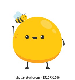 Honey and bee character. Honey drop vector. wallpaper.