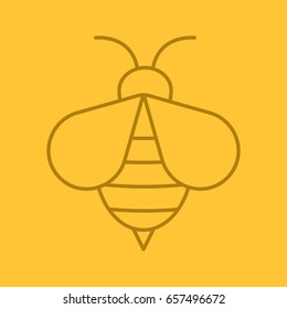 Honey bee color linear icon. Wasp. Apiary sign. Thin line outline symbols on color background. Vector illustration