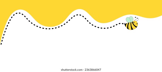 Honey bee colorful background vector illustration. Happy bee character