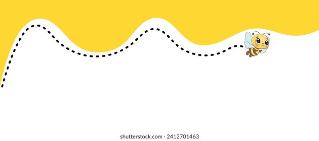 Honey bee colorful background vector illustration. Happy bee character