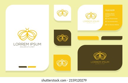 Honey Bee concepts logo and business card vector graphic