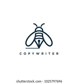 Honey Bee Copywriter Logo Design