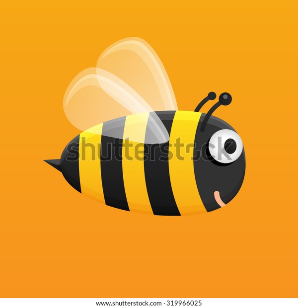 Honey Bee Cute Bumble Bee Flying Stock Vector Royalty Free 319966025