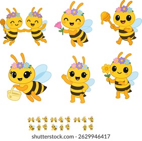 Honey bee dancing with honey