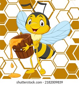 Honey Bee Day Illustration Vector Graphics Of  Bees And Honey Good For Bees