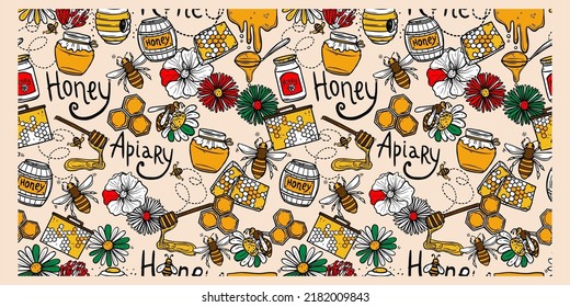 Honey Bee Day Illustration Vector Graphics Of  Bees And Honey Good For Bees