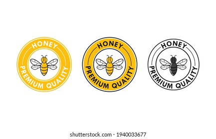 Honey bee design logo template illustration. suitable for product label