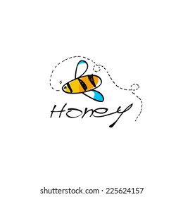 Honey and bee design vector