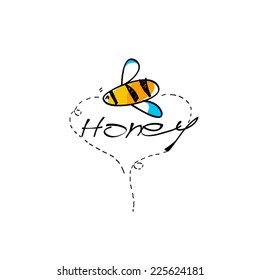 Honey and bee design vector