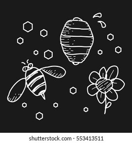 honey bee doodle