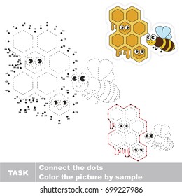 Honey and Bee. Dot to dot educational game for kids.