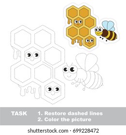Honey and Bee. Dot to dot educational game for kids.