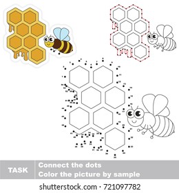 Honey and Bee. Dot to dot educational game for kids.