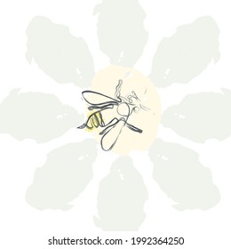 Honigbienenzeichnung, Vektorgrafik