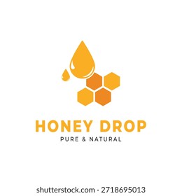 Concepto de diseño de logotipo de abeja de miel con hexágono