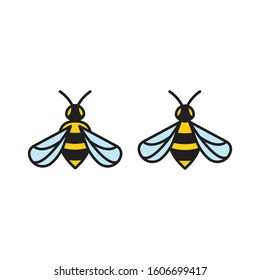 Honey bee filled. Vector logo icon template