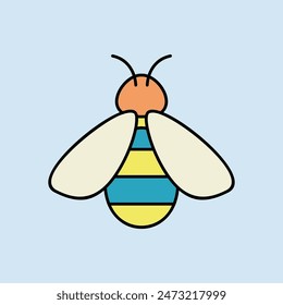 Honey bee flat icon. Farm animal sign. Graph symbol for your web site design, logo, app, UI. Vector illustration